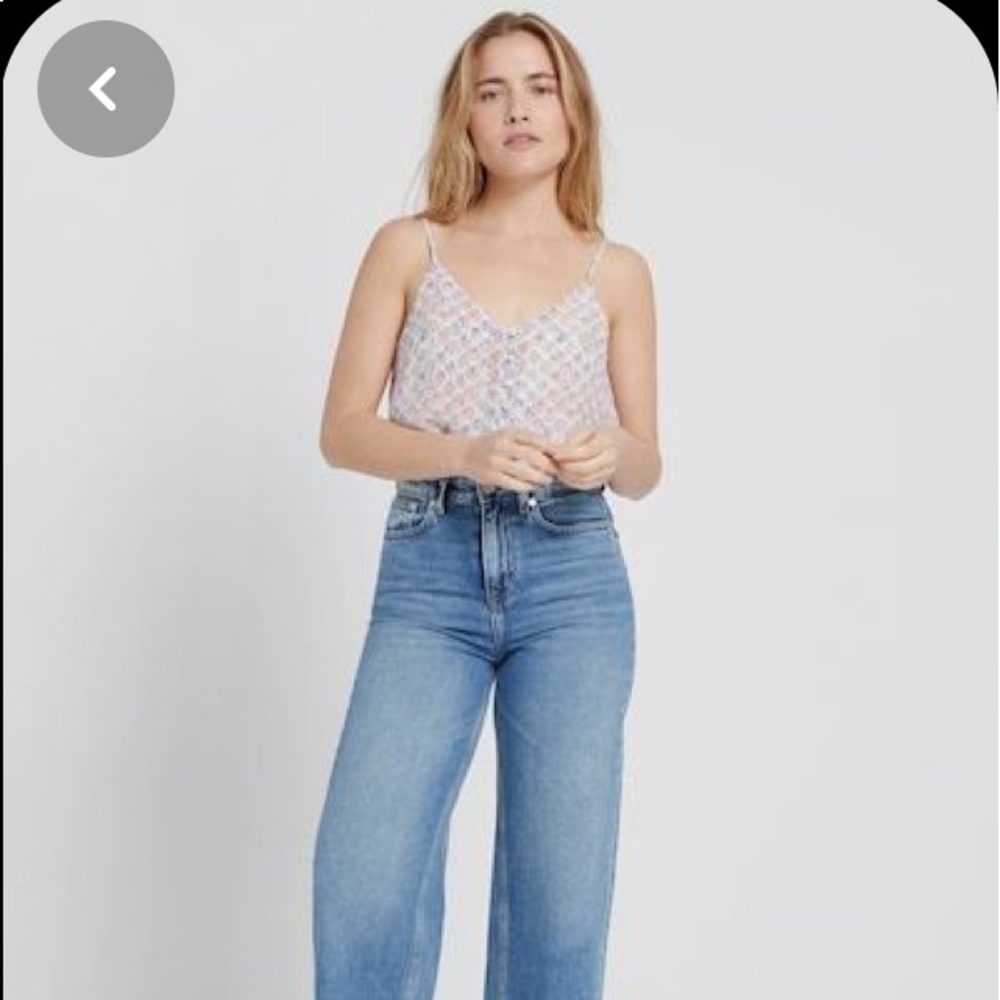 Frank and Oak- Floral Print Button-Up Slip Cami
